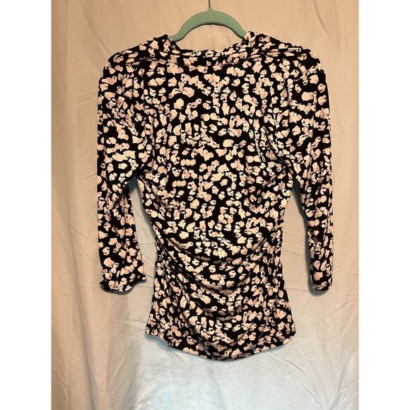 Vince Camuto Black And White Tuxedo Top With Scarf Women’s Size S - Picture 4 of 6